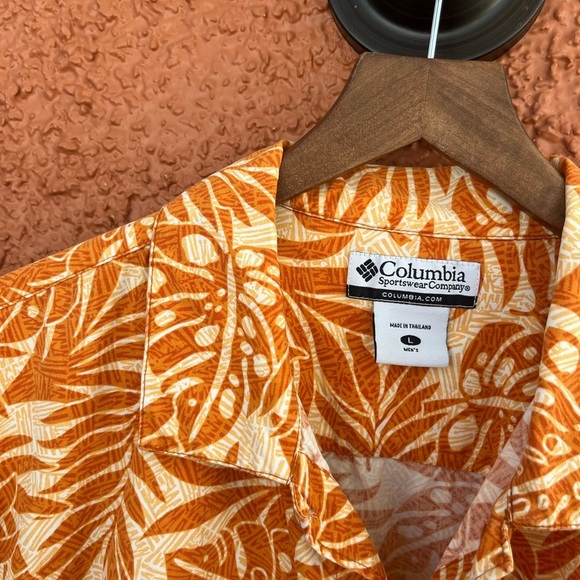 Jimmy Buffett &The Coal Reef Columbia Men’s Hawaiian Print Shirt Sz Large Orange - Picture 6 of 6